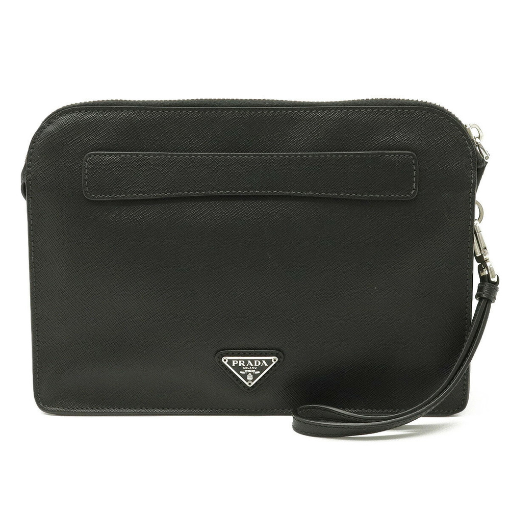 Prada SAFFIANO Shoulder Bag Handbag Leather NERO Black
